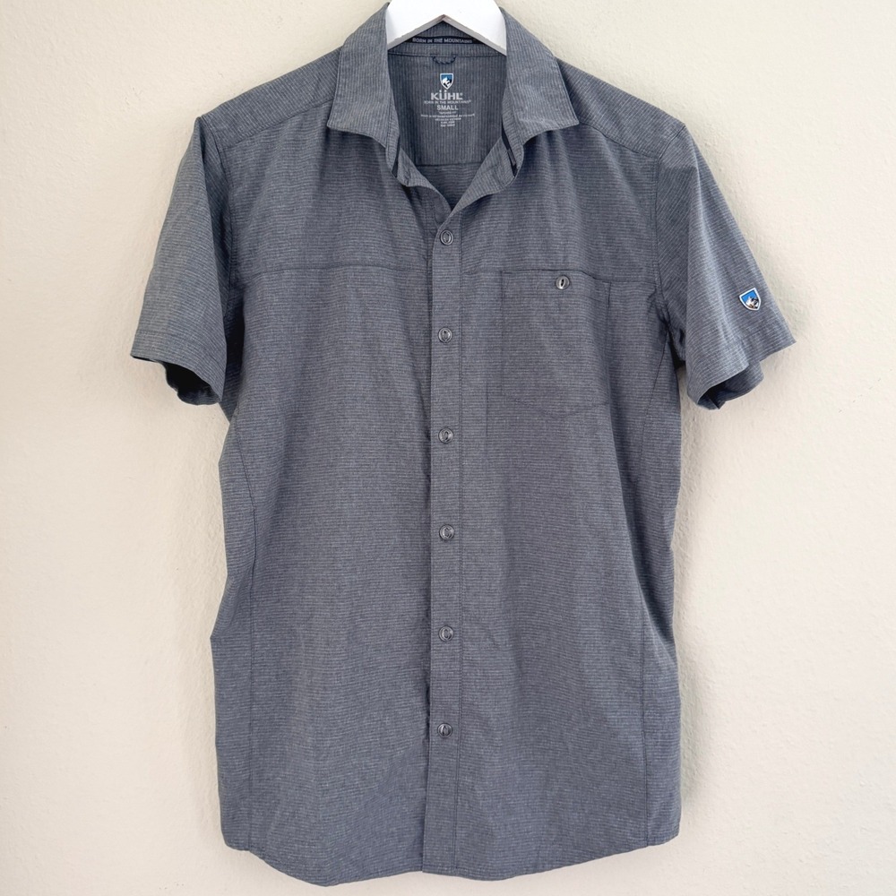Kuhl Optimizr Performance Shirt Mens Small Gray Tapered Fit UPF 40 Outdoors Hike